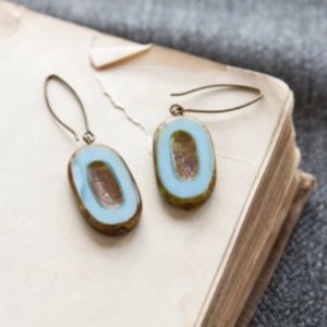 Blue Antique Czech Earrings